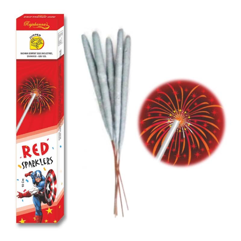 10 Cm Red Sparklers 1 Box - per Box 10 pcs